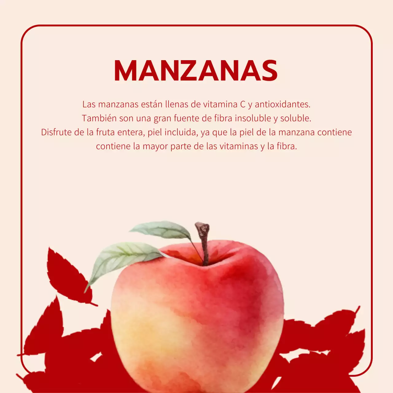 Promociona la fruta de temporada vintage en naranja y beige