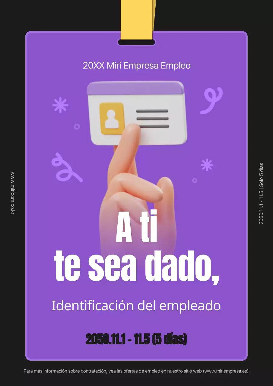 Promueva el empleo con una sencilla combinación de colores morados y amarillos