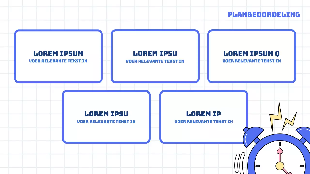 Trendy verslag van de marketingvergadering in wit en lichtblauw