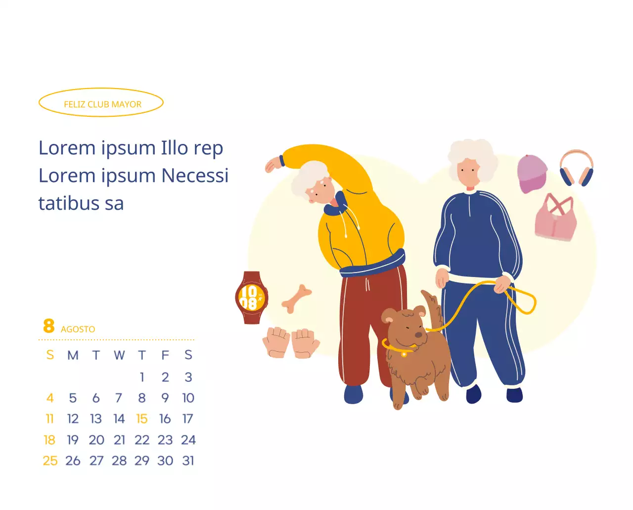 Calendario laboral con bellas ilustraciones