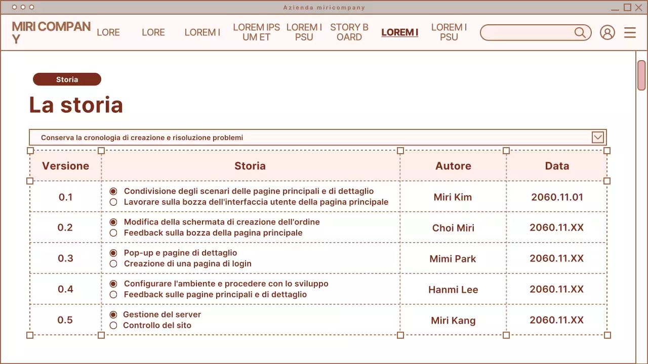 Briefing di design di pagina web semplice in beige e bianco