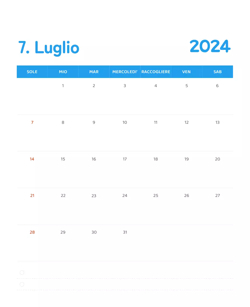 Un calendario con illustrazioni colorate ed emozionali