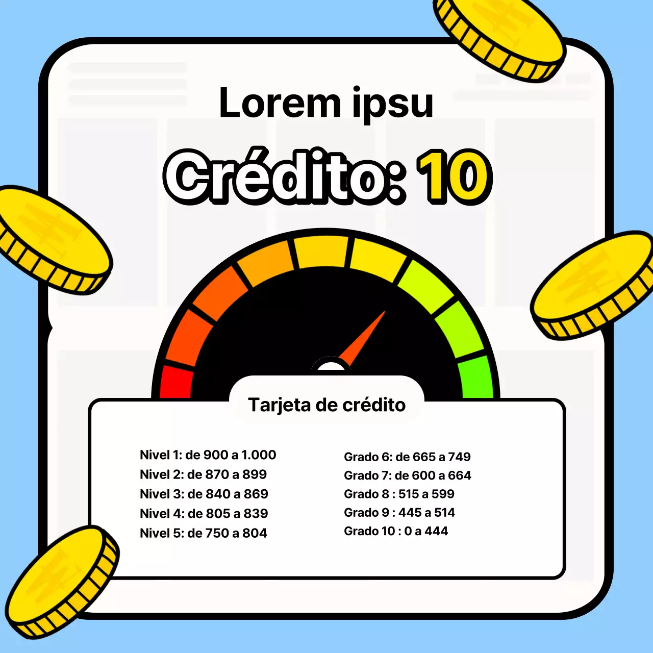 Material de formación sobre gestión del crédito con fondo azul claro