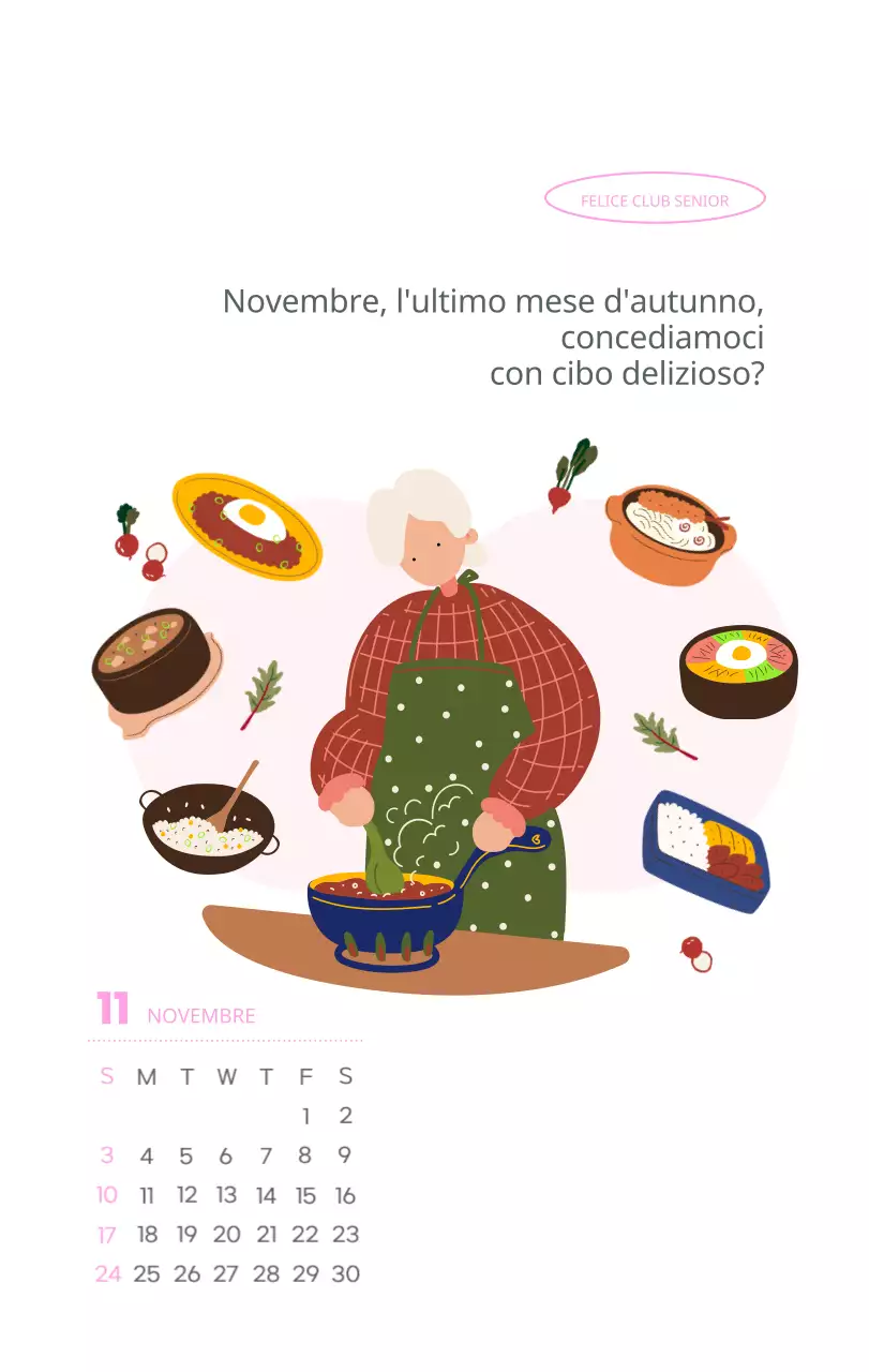 Calendario di lavoro con splendide illustrazioni