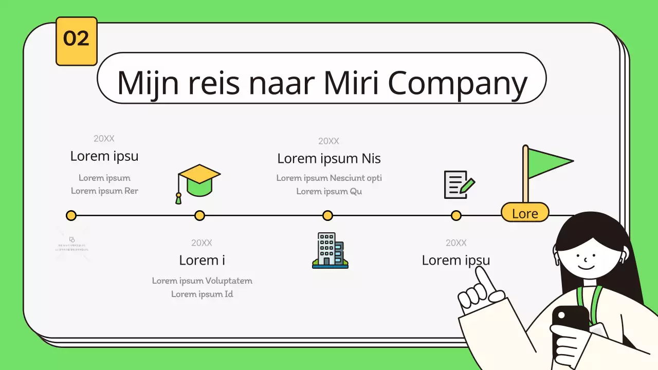 Een kitscherige sollicitatiebrief voor nieuwe werknemers in chartreuse en geel