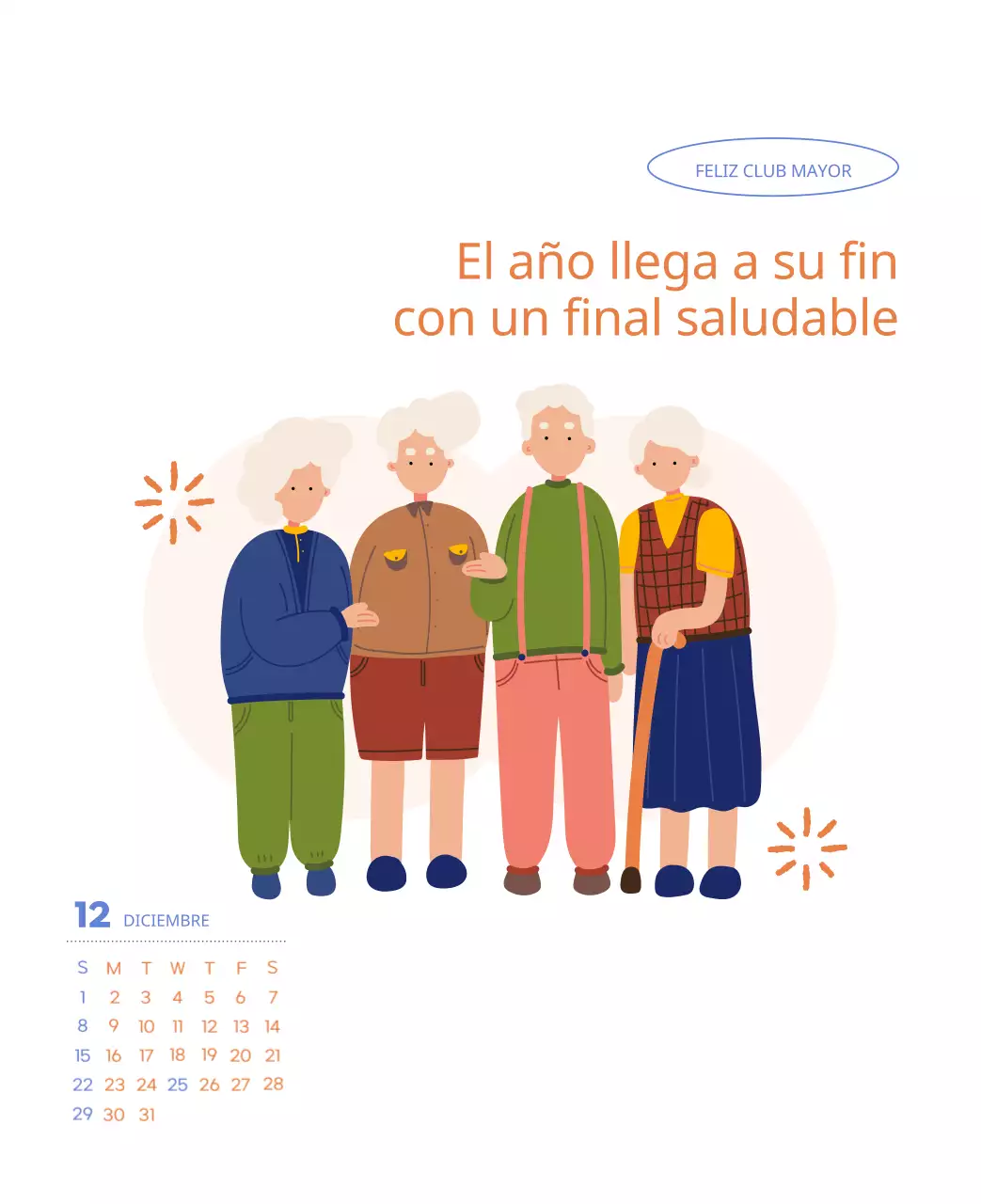 Calendario laboral con bellas ilustraciones