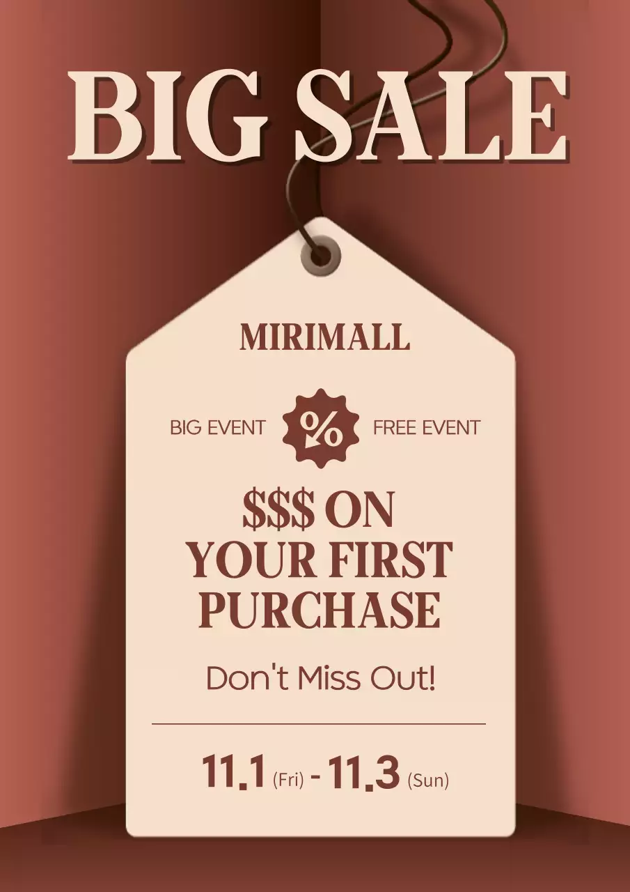 Brown Classic Sale Promotion Poster