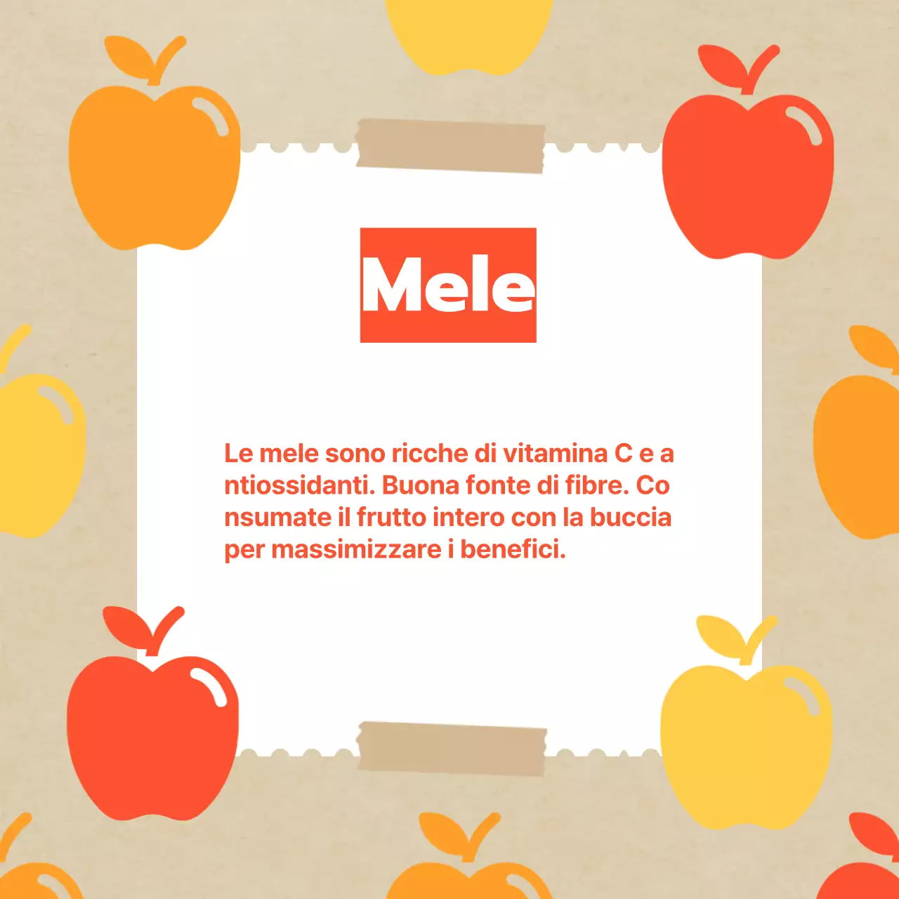 Promuovere i classici frutti autunnali in giallo e arancio