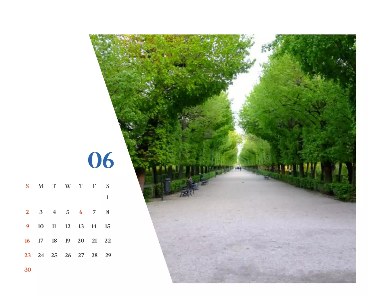 Calendario ospedaliero con foto di paesaggi stagionali