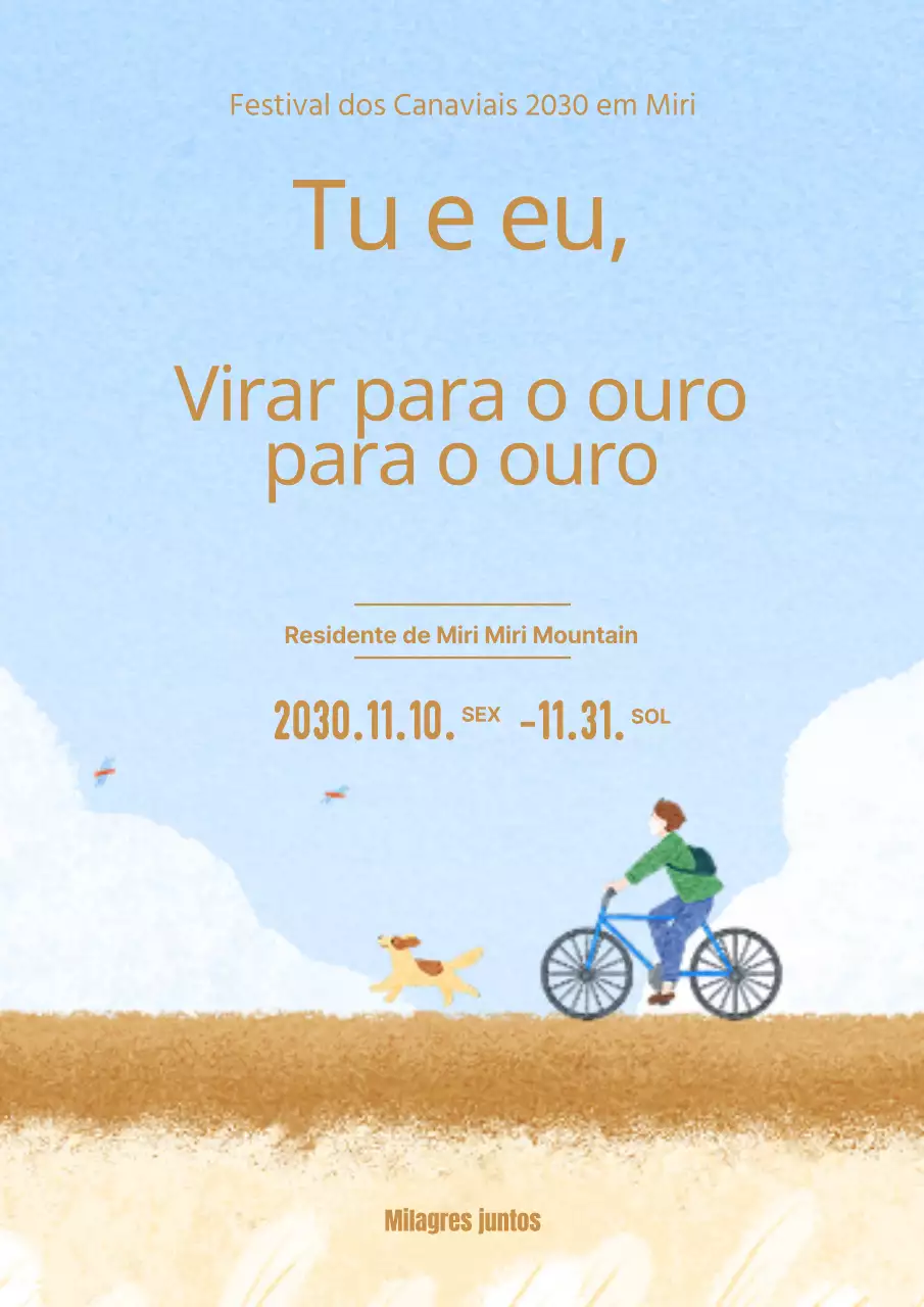 Promover um festival simples de caniços em azul claro e bege