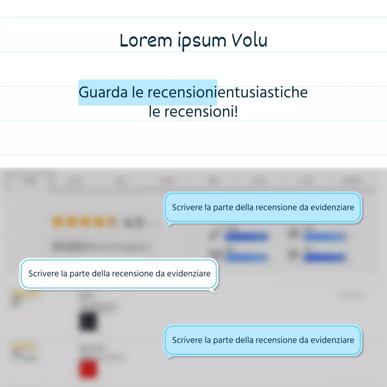 Un semplice brief di prodotto per lo storytelling in blu e azzurro