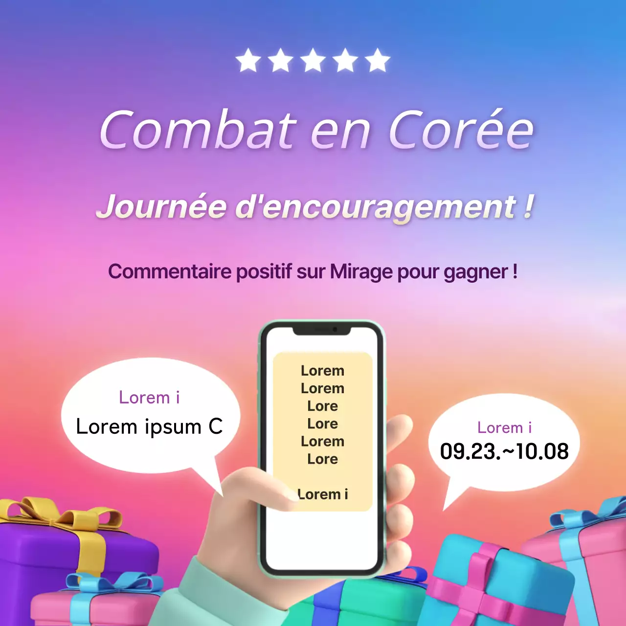 Un simple message d'encouragement violet et orange pour les Jeux asiatiques