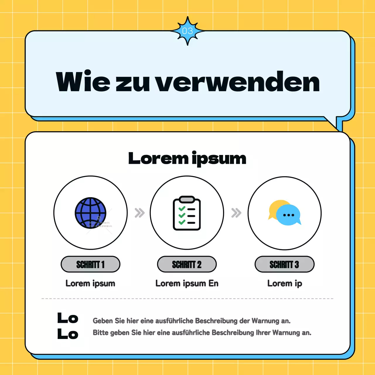 Förderung eines einfachen Jugendzentrums in Gelb und Hellblau