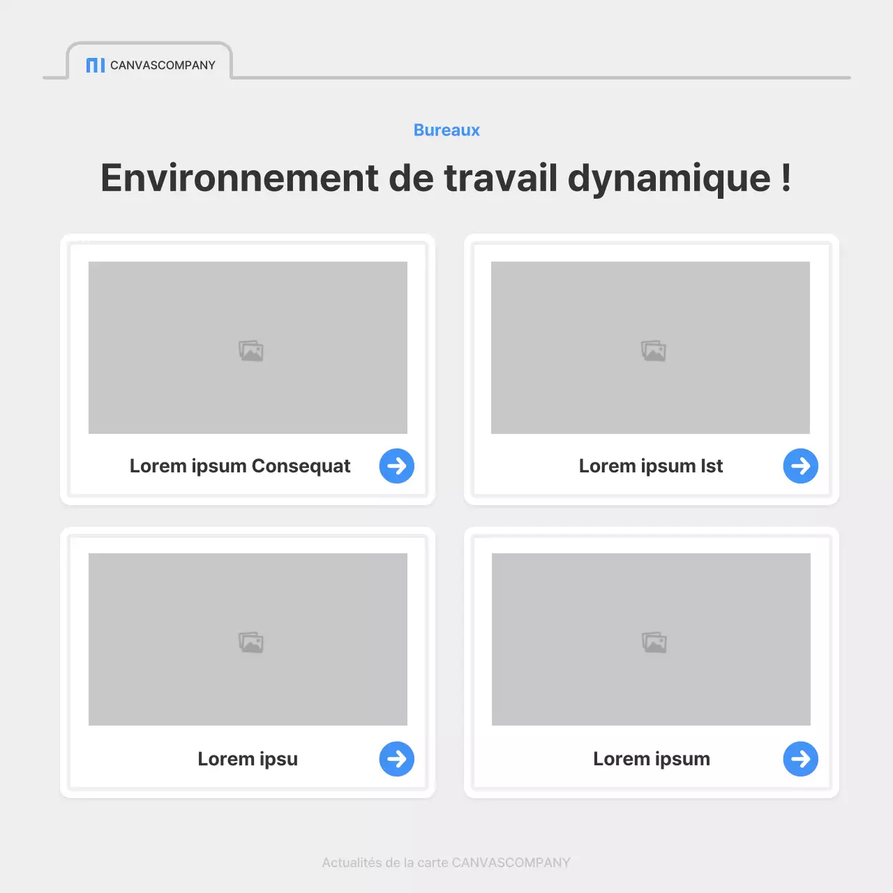 Une simple annonce d'emploi d'entreprise en bleu et gris