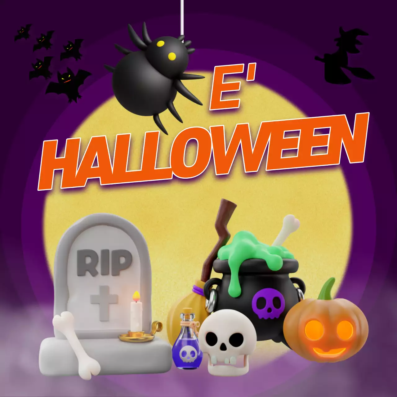 Promuovere idee fantastiche per Halloween in viola e arancione