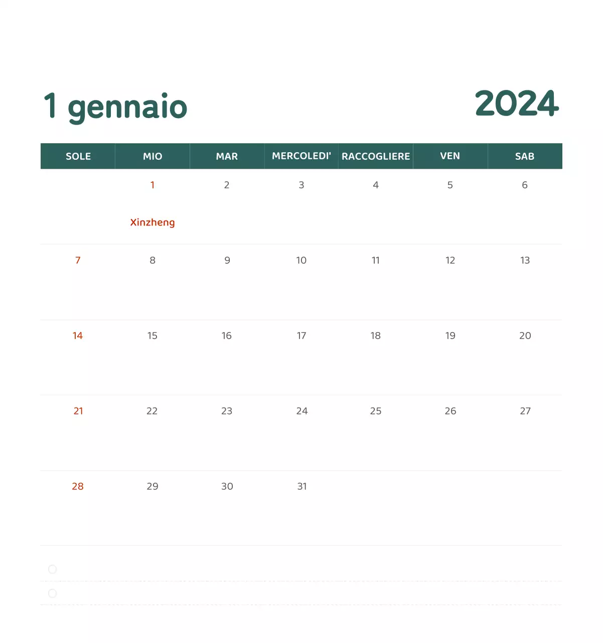 Un calendario con illustrazioni colorate ed emozionali