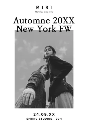 Promouvoir un défilé de mode en noir et blanc