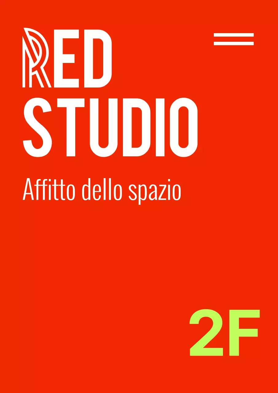 Stand informativo rosso per il noleggio di uno studio