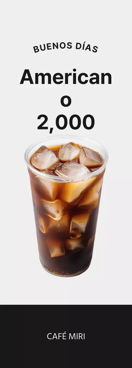 Promocione su cafetería con imágenes de café y fuente negra para un aspecto limpio