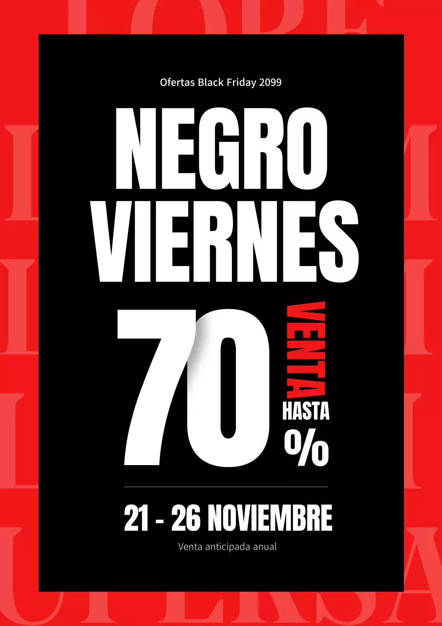 Promocione ofertas sencillas de Black Friday en rojo y negro