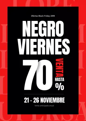 Promocione ofertas sencillas de Black Friday en rojo y negro
