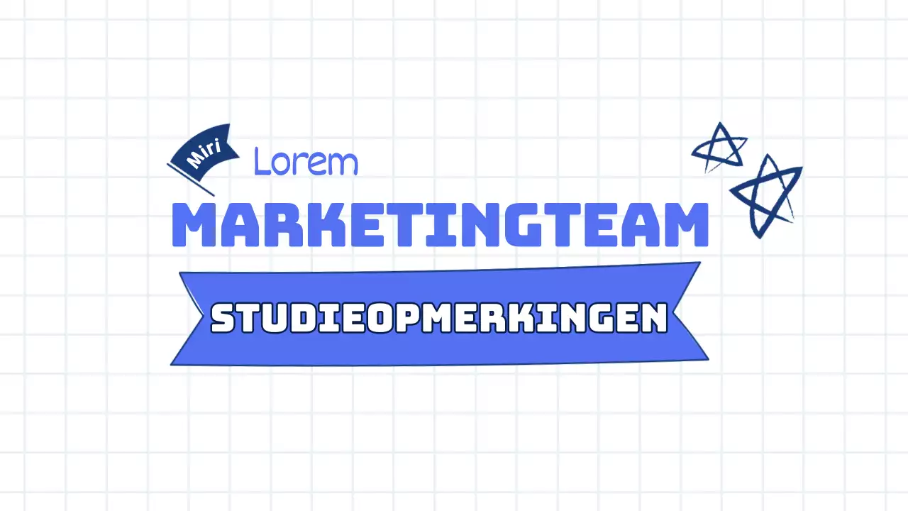 Trendy verslag van de marketingvergadering in wit en lichtblauw