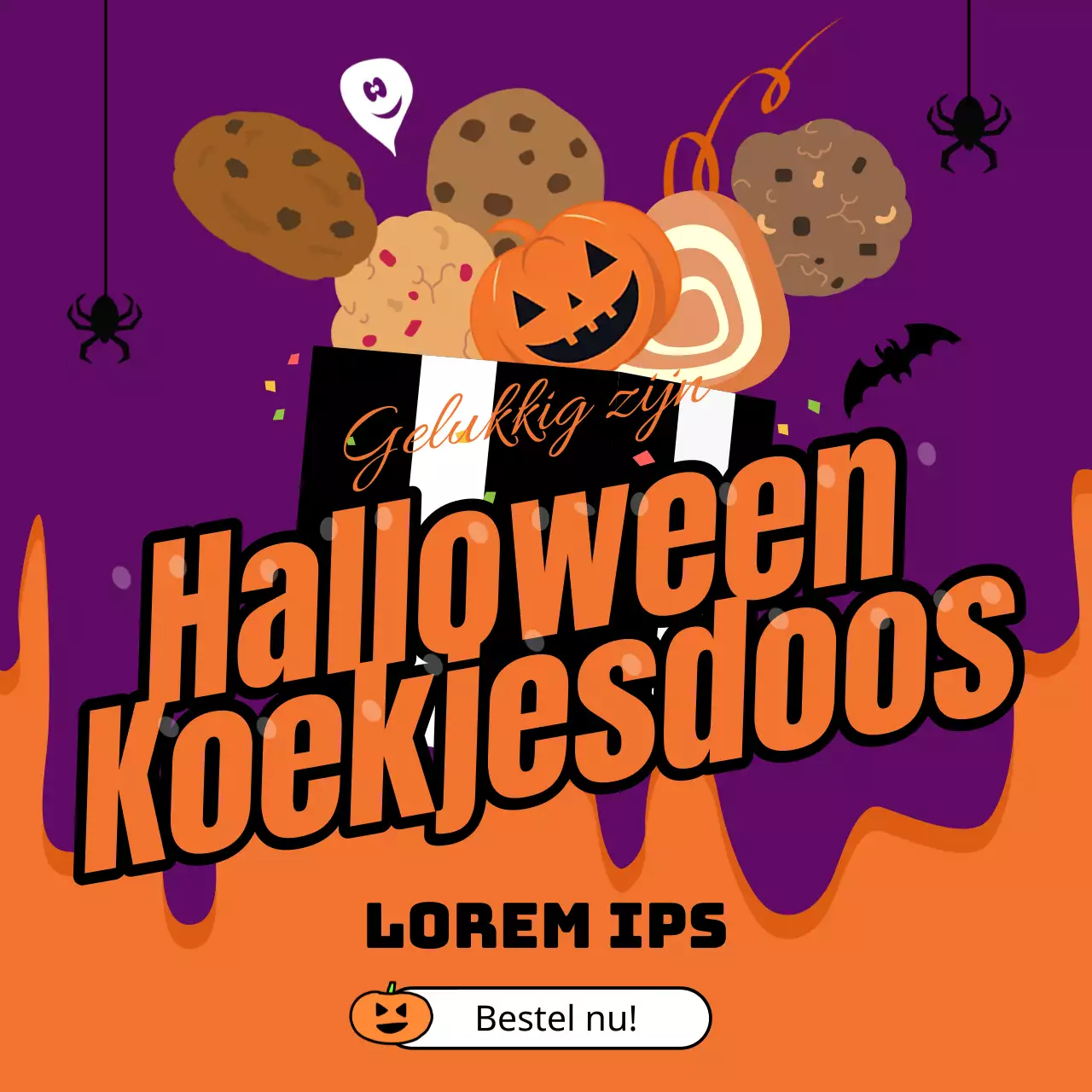 Gebeurtenis koekjesdoos met oranje bora illustratie