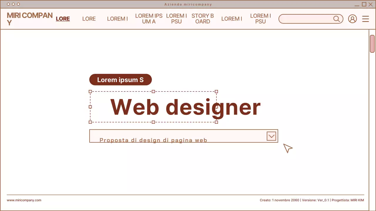 Briefing di design di pagina web semplice in beige e bianco