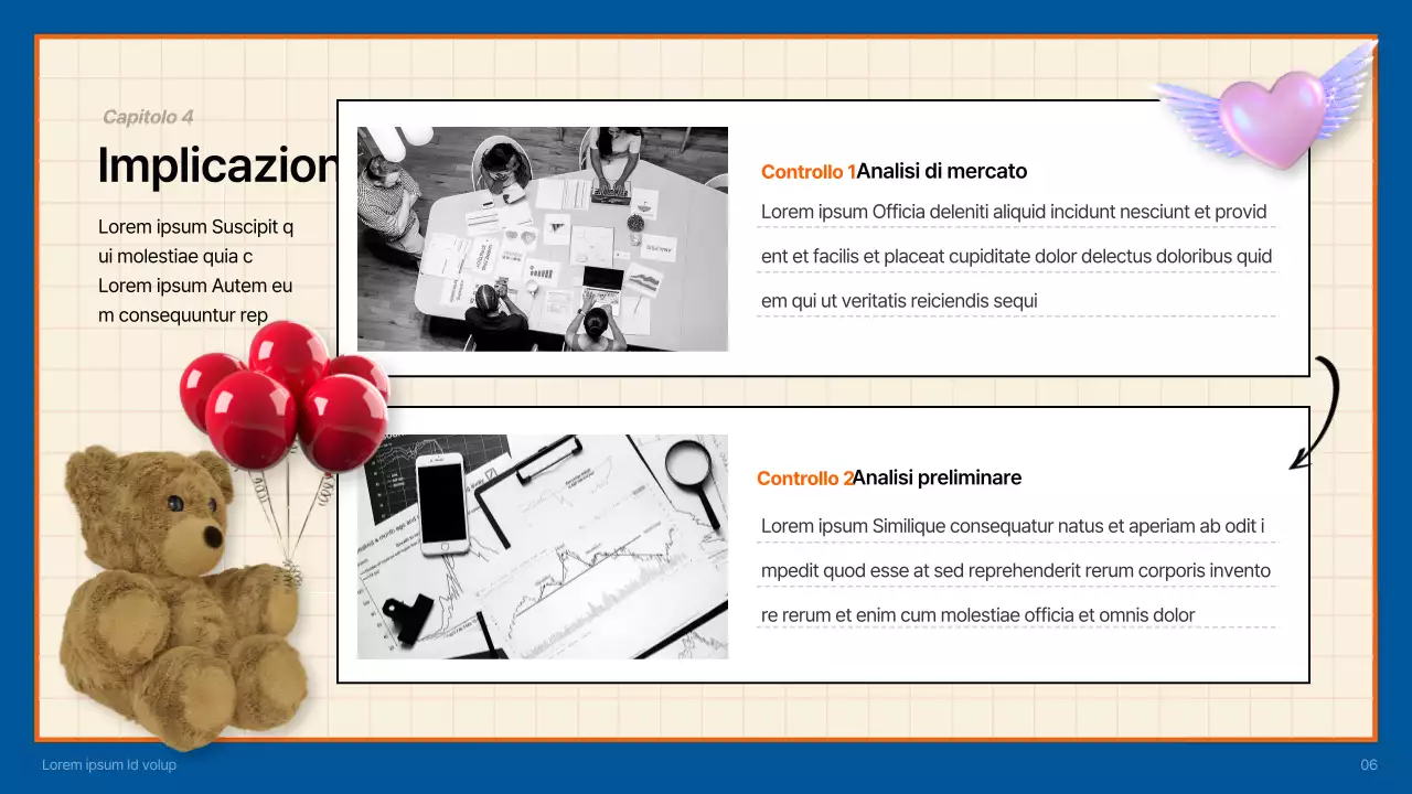 Rapporto sulle tendenze di consumo kitsch in blu e arancione