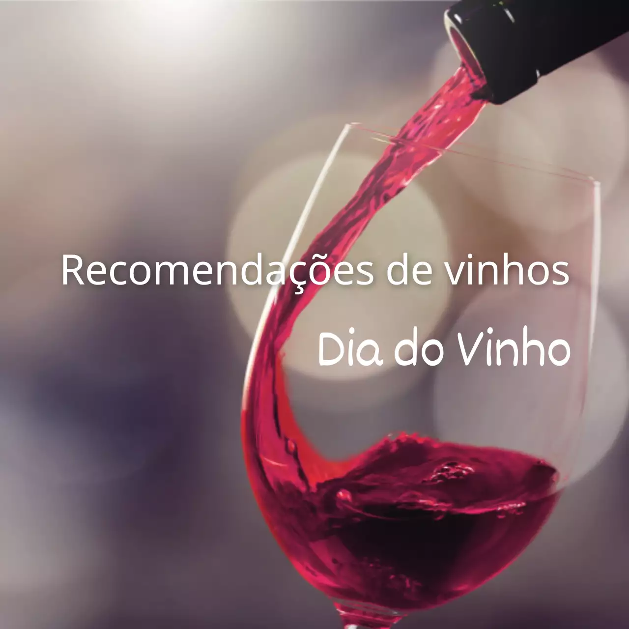 Anúncio moderno de recomendação de vinhos em vermelho e bege