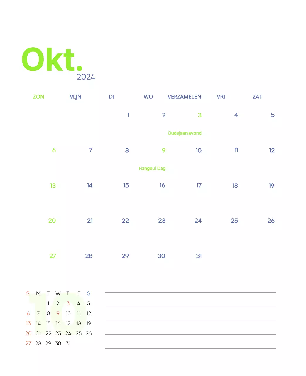 Werkkalender met prachtige illustraties