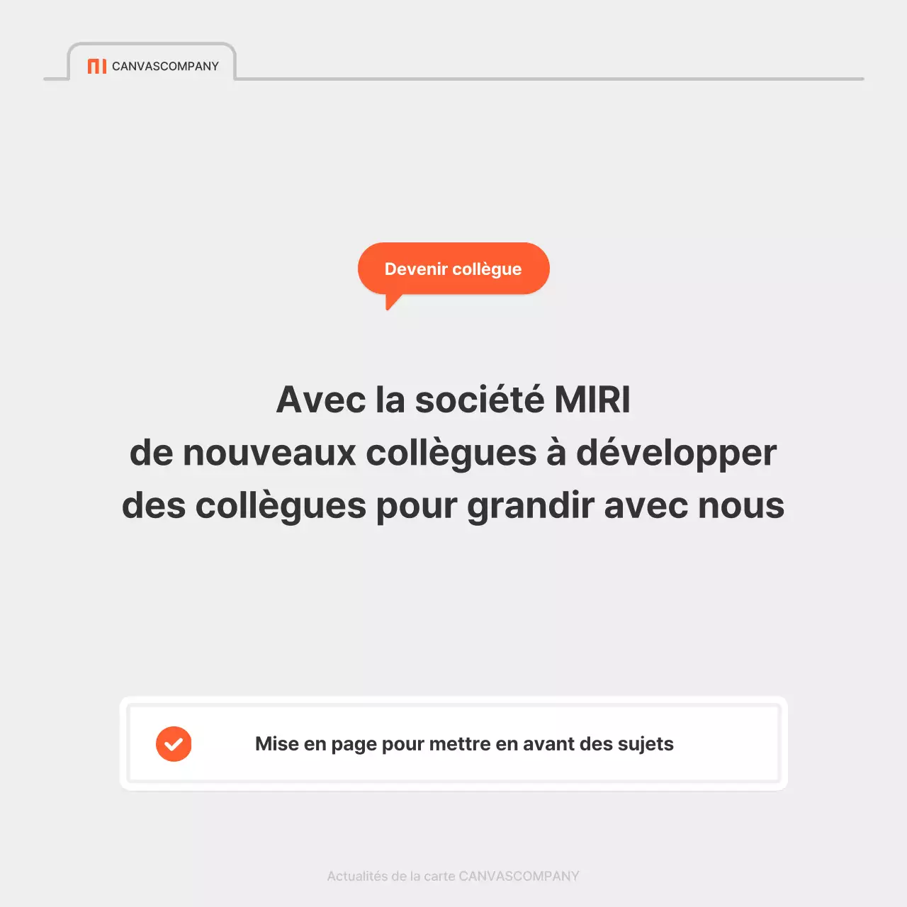 Une simple annonce d'emploi d'entreprise en rouge et gris