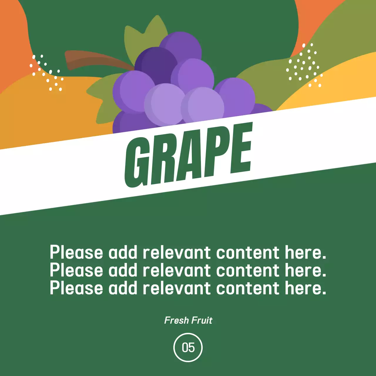 Promote seasonal fruits with a pop of orange and green