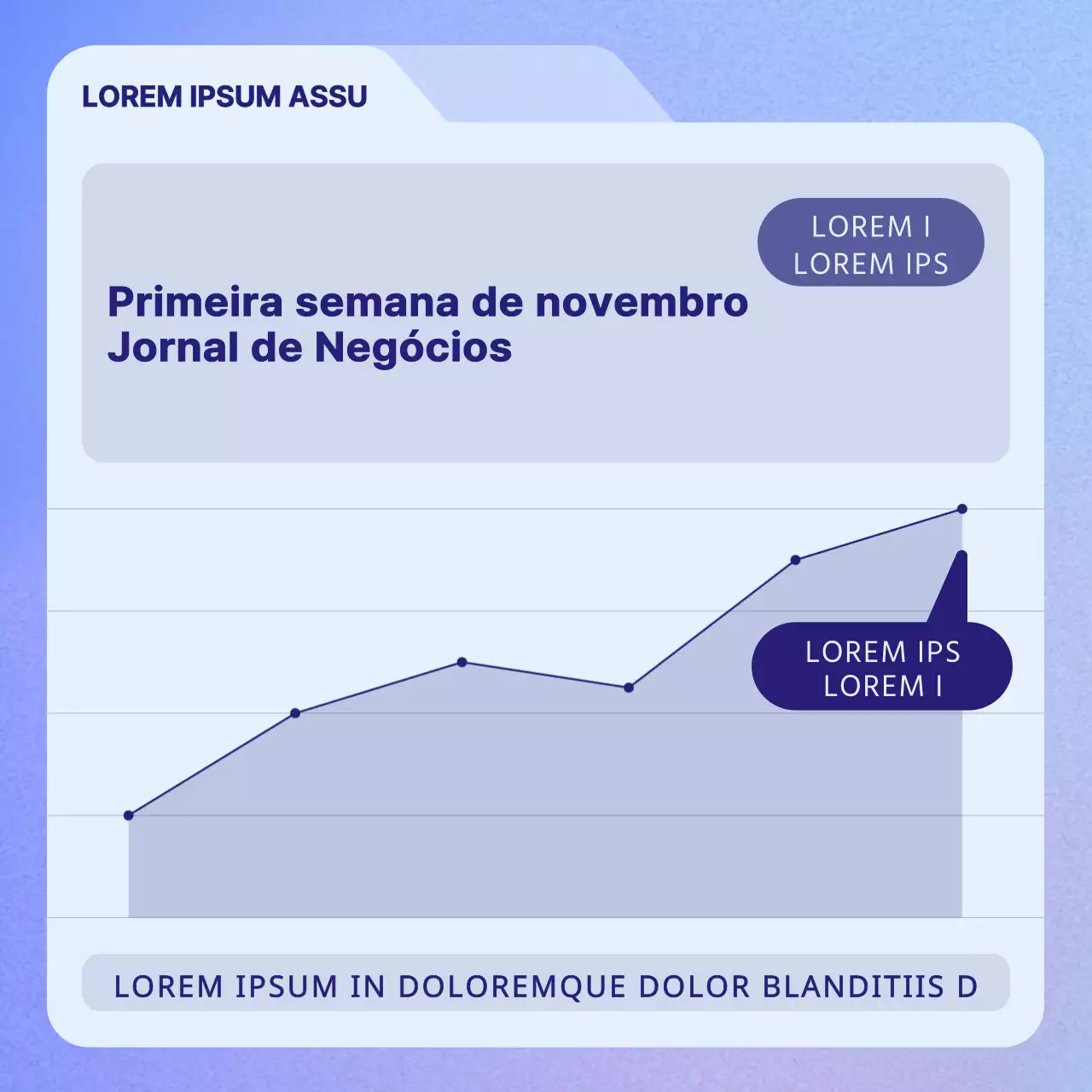 Relatório de diário de stock simples em azul claro e azul marinho