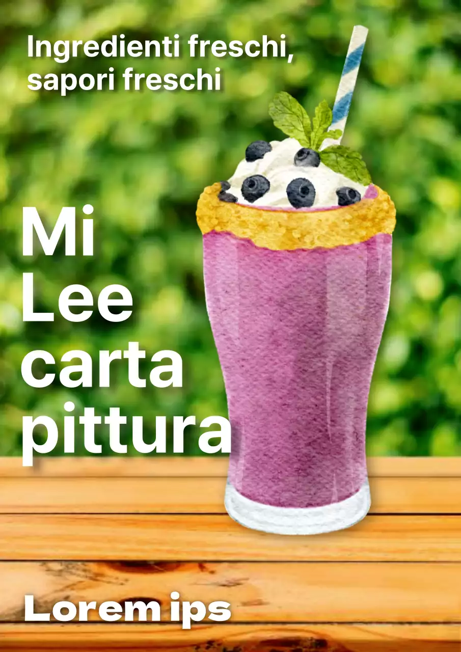 Promuovere il menu di un caffè minimalista in verde lime e viola