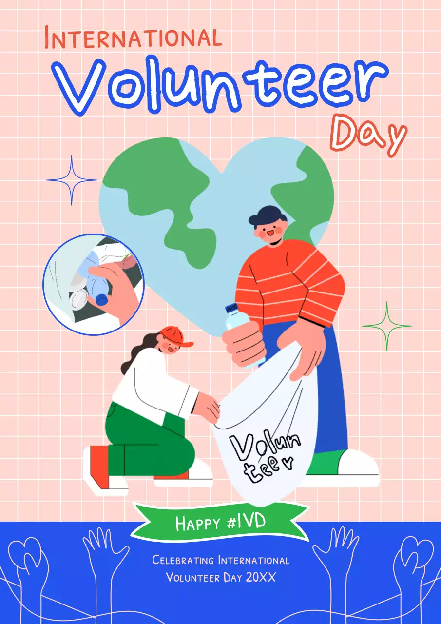 Pink Modern Volunteer Announcement Poster