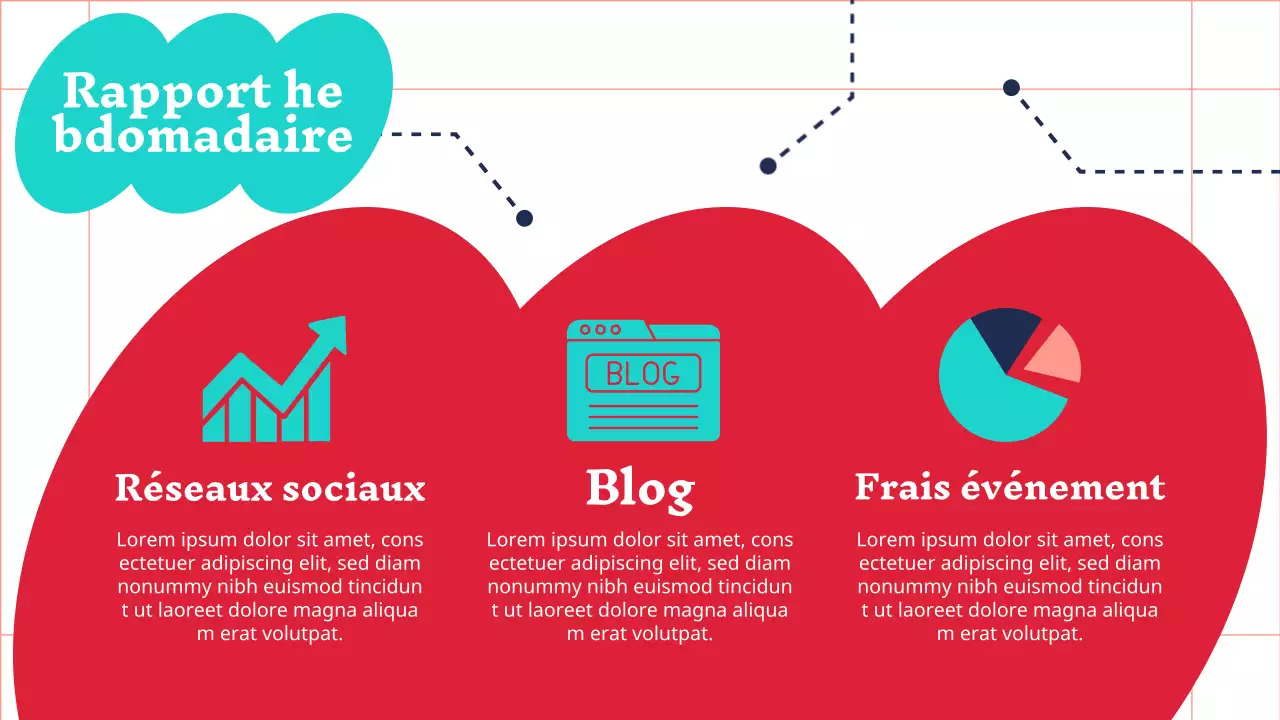 Rapport de marketing tendance en rouge et menthe