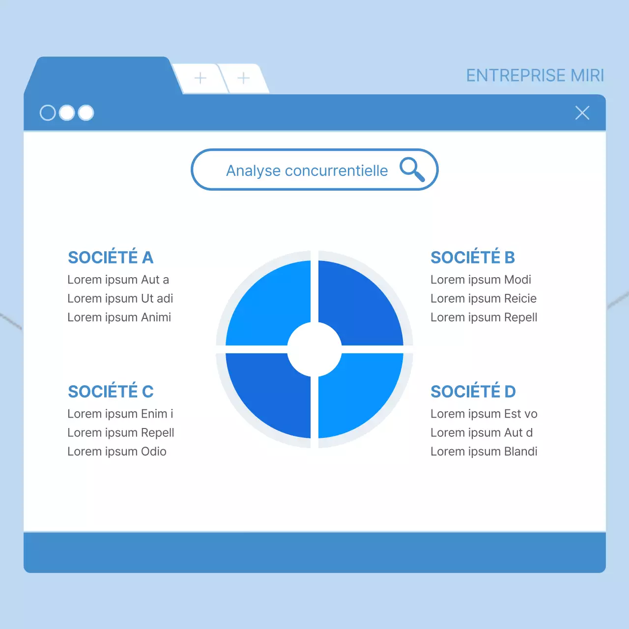 Promotion d'entreprise moderne en bleu et blanc