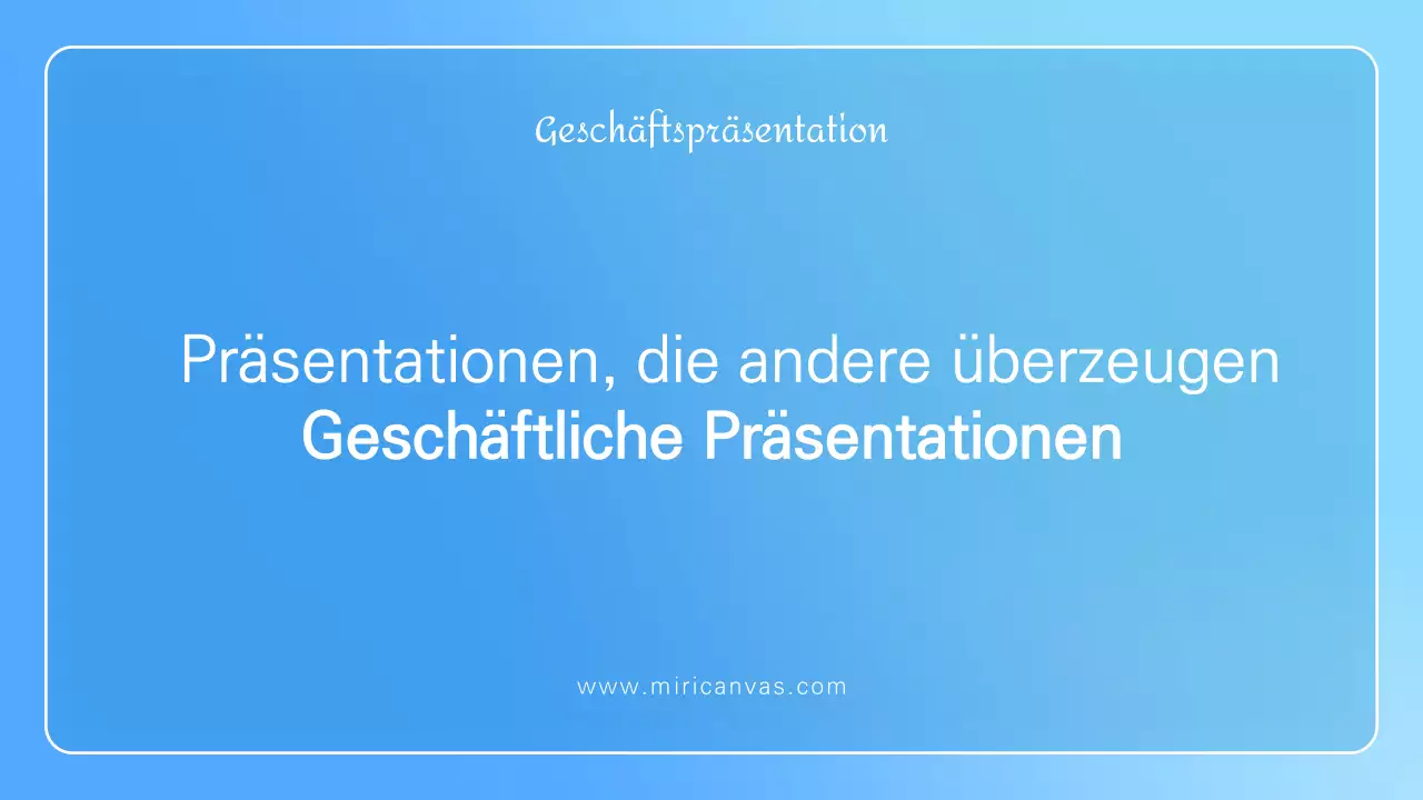 Minimalistische Geschäftspräsentation in Hellblau und Weiß