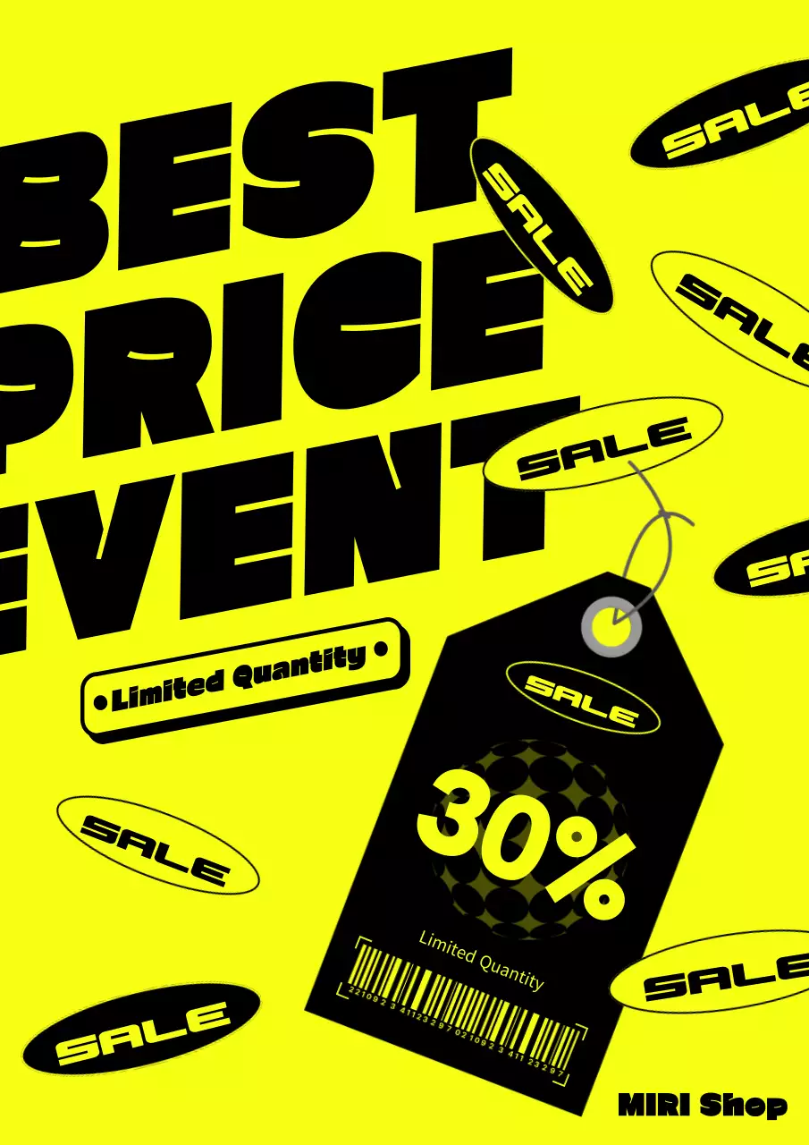 Yellow Bold Sale Promotion Poster