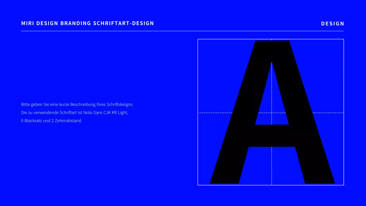 Ein einfacher Branding-Schriftentwurfsvorschlag in Blau.