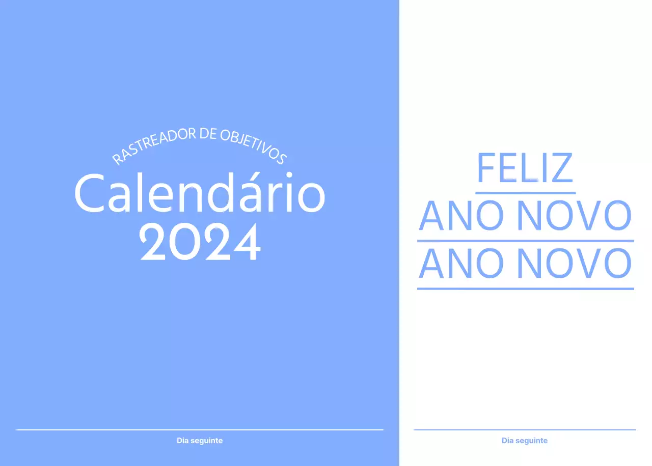 Calendário de controlo de objectivos com detalhes em azul