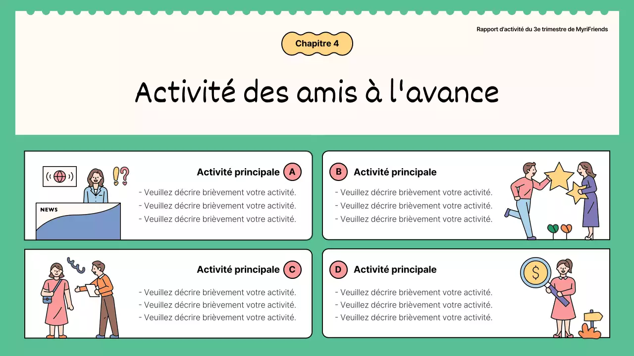  Rapports d'activité des supporters vert et jaune kitsch