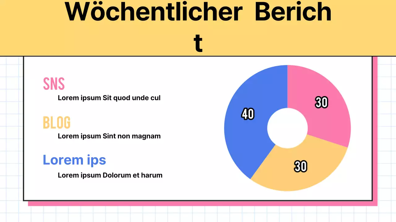 Trendiger Marketing-Protokollbericht in Gelb und Weiß