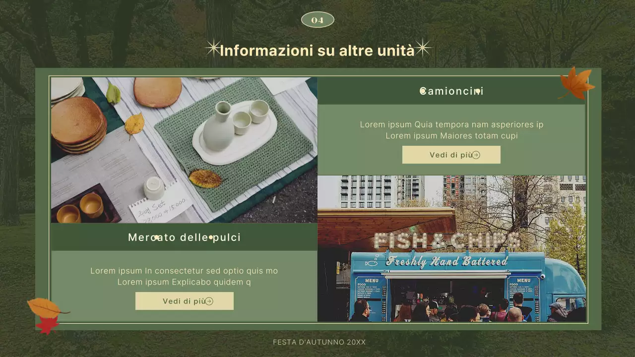 Un planner per le feste autunnali semplice e moderno in verde e beige