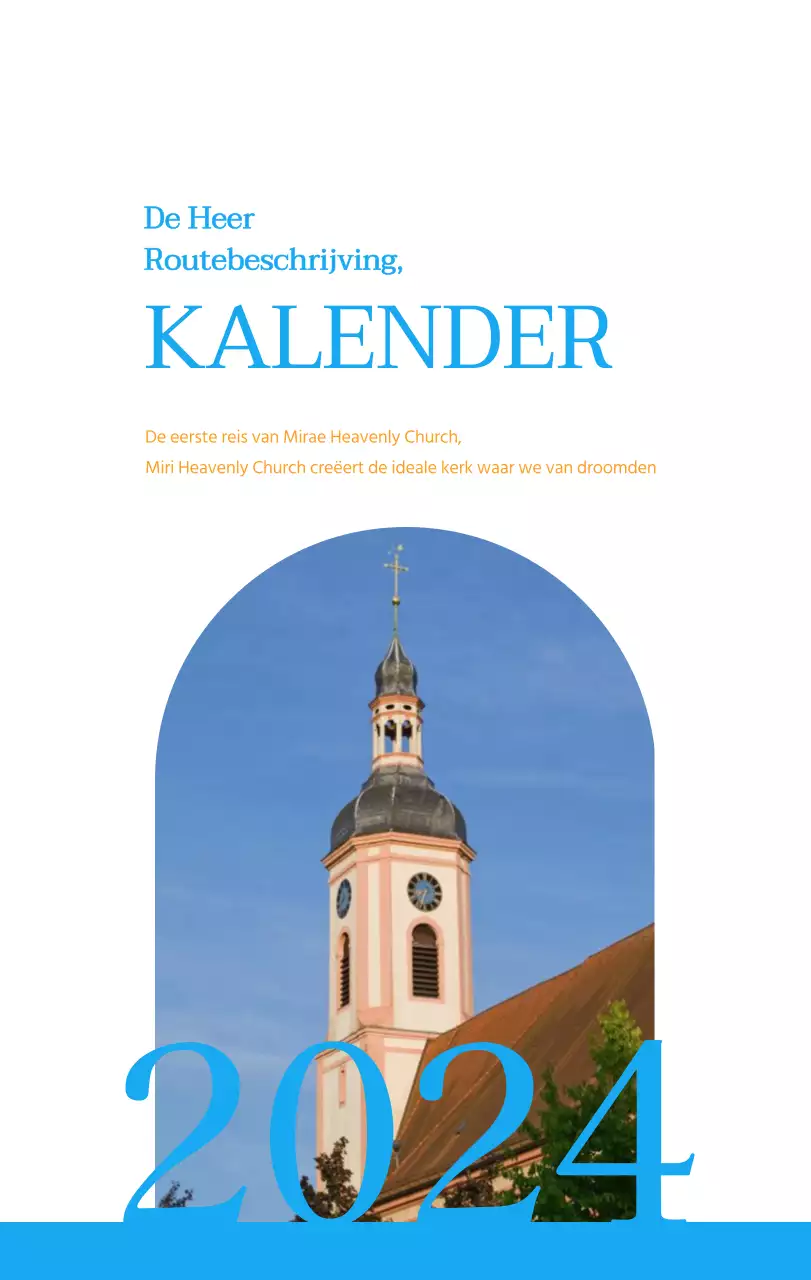 Blauw modern concept kerkkalender