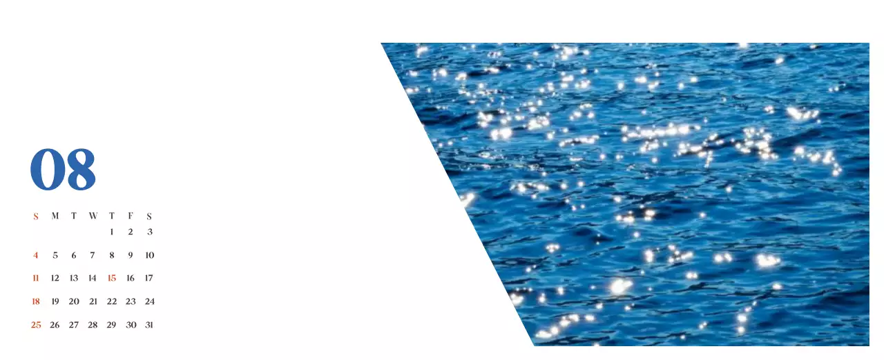 Calendario hospitalario con fotos de paisajes estacionales