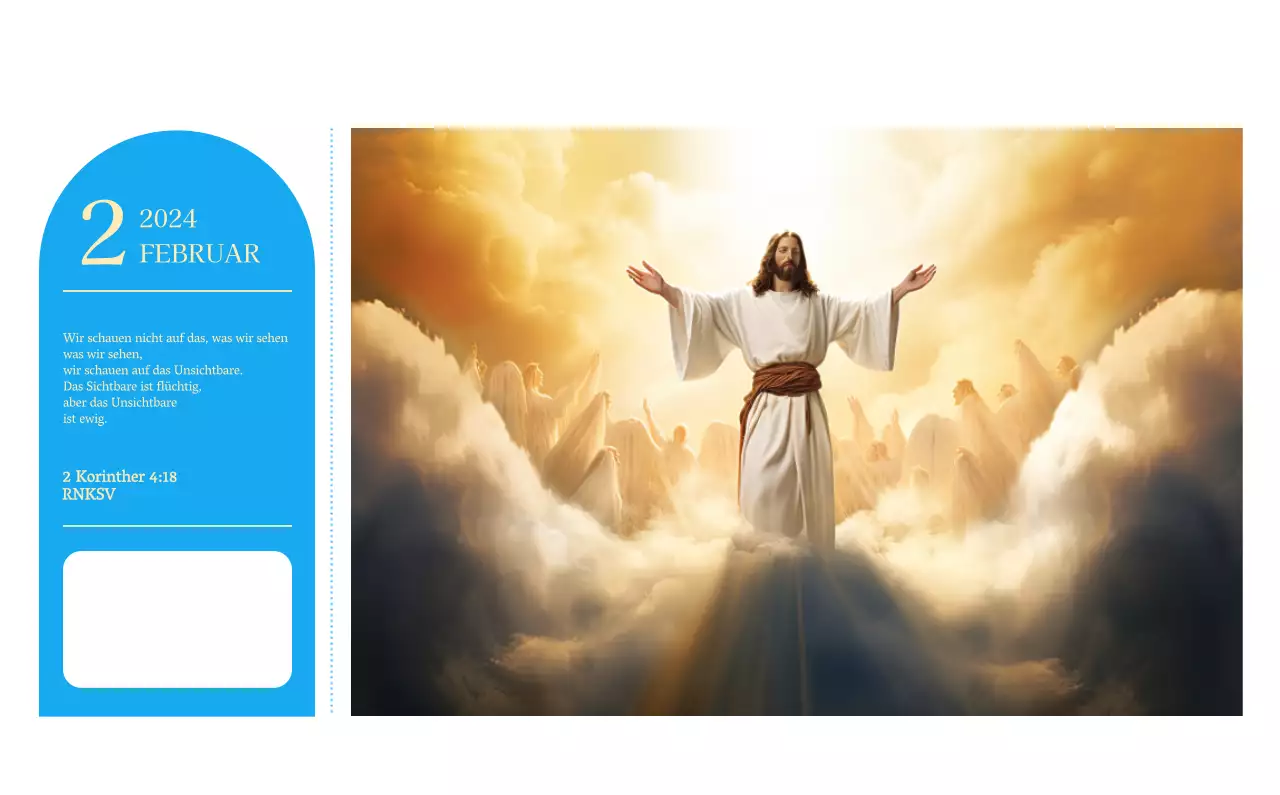 Blaues modernes Konzept Kirchenkalender