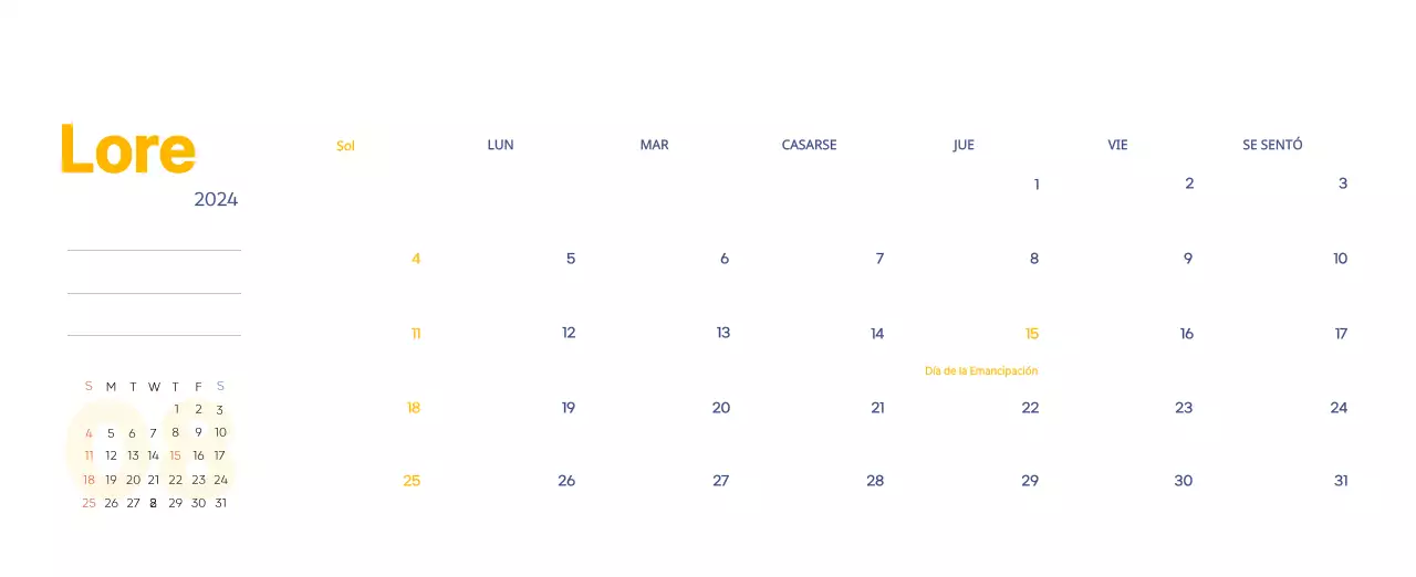 Calendario laboral con bellas ilustraciones