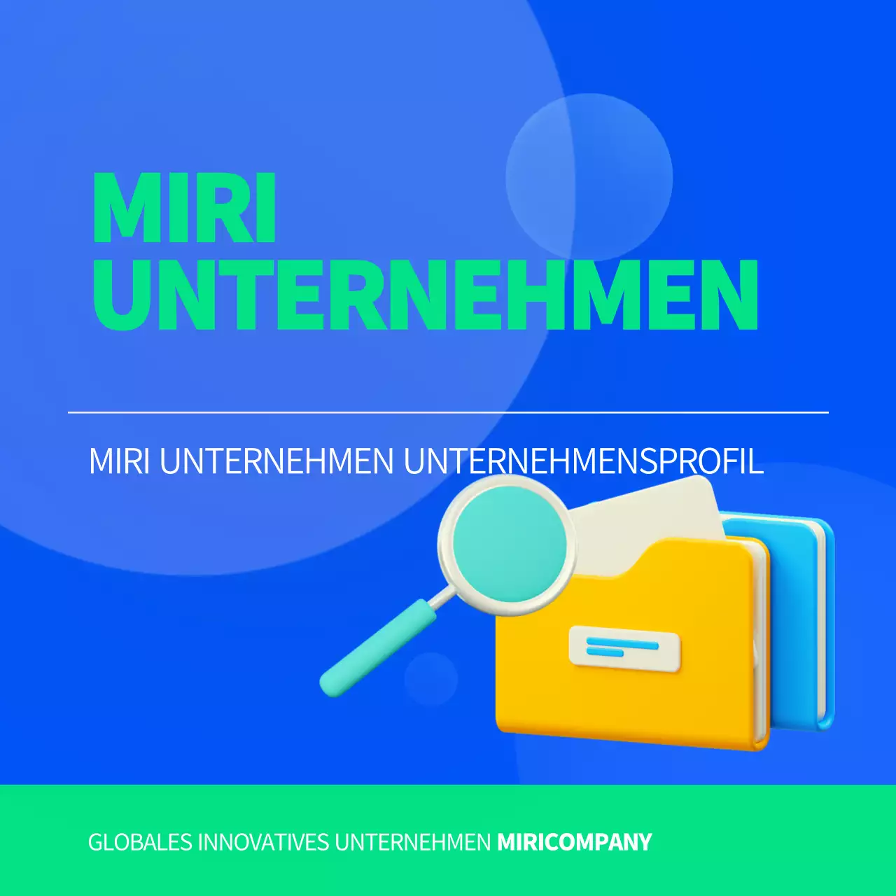 Ein einfaches blaues und grünes Unternehmensprofil